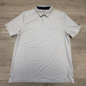 Rhone Performance Polo Golf Shirt Blue Stripes Stretch Men's Size Large L